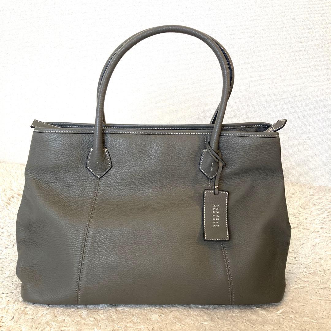 【美品】バーニーズニューヨーク トートバッグ グレー ソフトレザートートバッグ（2245685）｜BARNEYS NEW YORK(バーニーズ