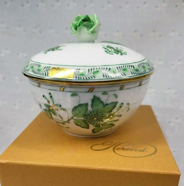 未使用✨高級✨ヘレンド インドの華 蓋付きボウル 小物入れ 箱