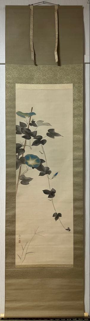 掛け軸　日本画 安田靫彦［朝顔］絹本　木箱！ 安田靫彦の掛軸｜開運！なんでも鑑定団｜テレビ東京