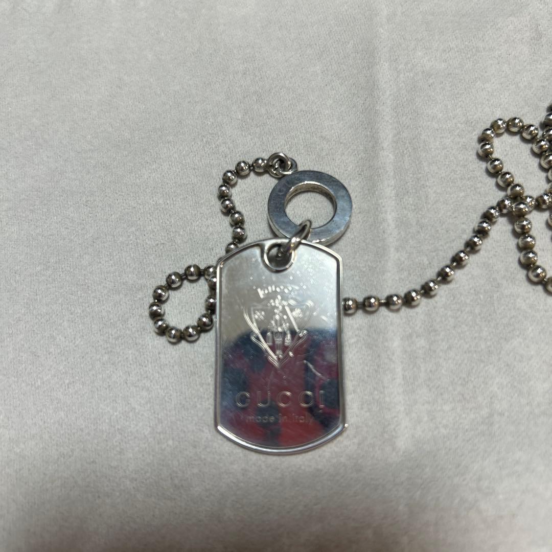 GUCCI シルバー ドッグタグ ネックレス　希少 中古・古着通販】GUCCI (グッチ) ダブルドッグタグネックレス シルバー