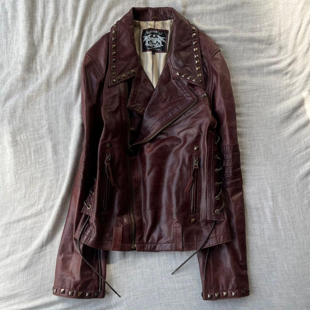 ジャケット・アウター TORNADO MART raceup studs leather jacket TORNADO MART∴オーバーレザーブルゾン / TORNADO MART（トルネード