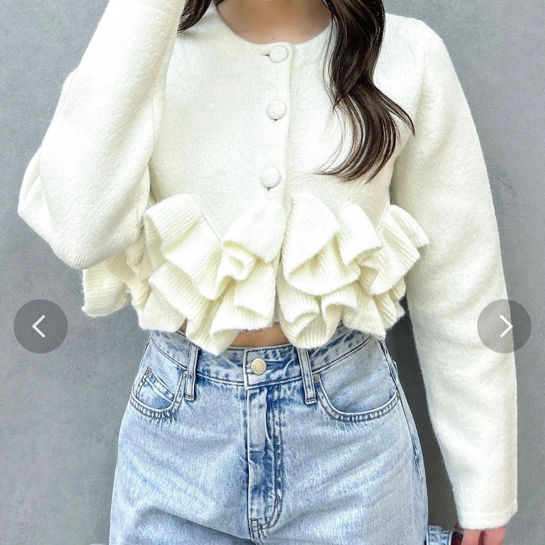 dazzlin ヘムフリルニットジャケット - メルカリ