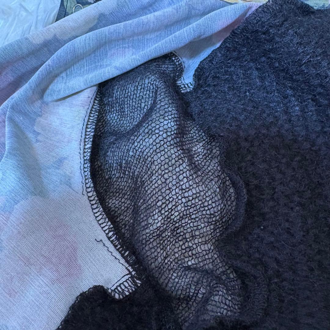 トリココムデギャルソンAD2013 花柄 切替え モヘア ニットシャツ S