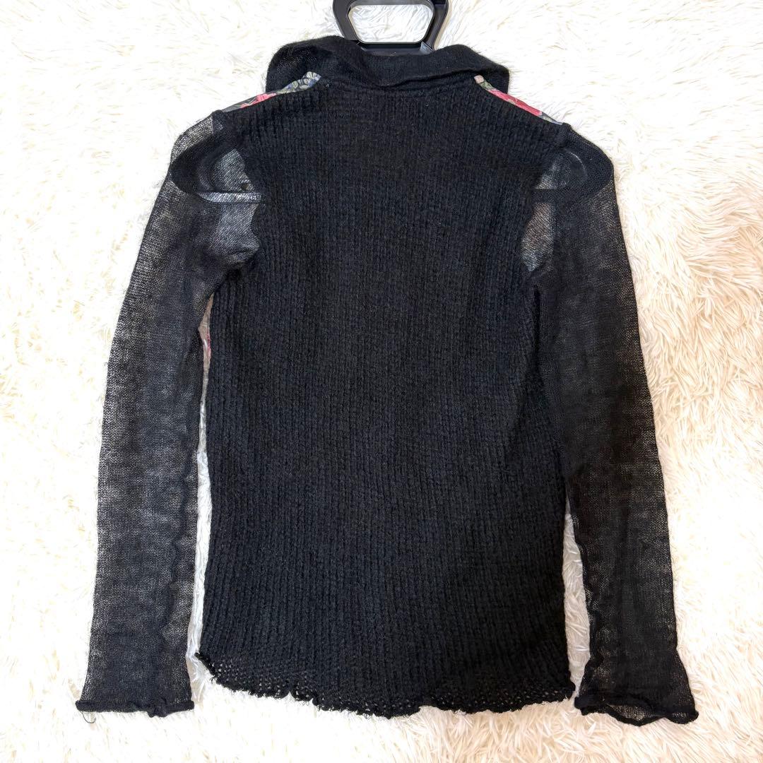 トリココムデギャルソンAD2013 花柄 切替え モヘア ニットシャツ S