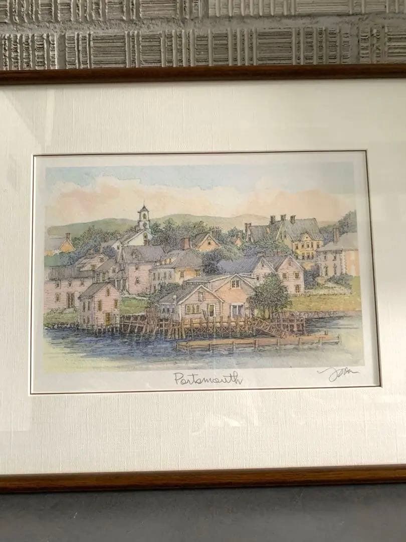 織田義郎 「ポーツマス港」 版画額 箱有り - メルカリ