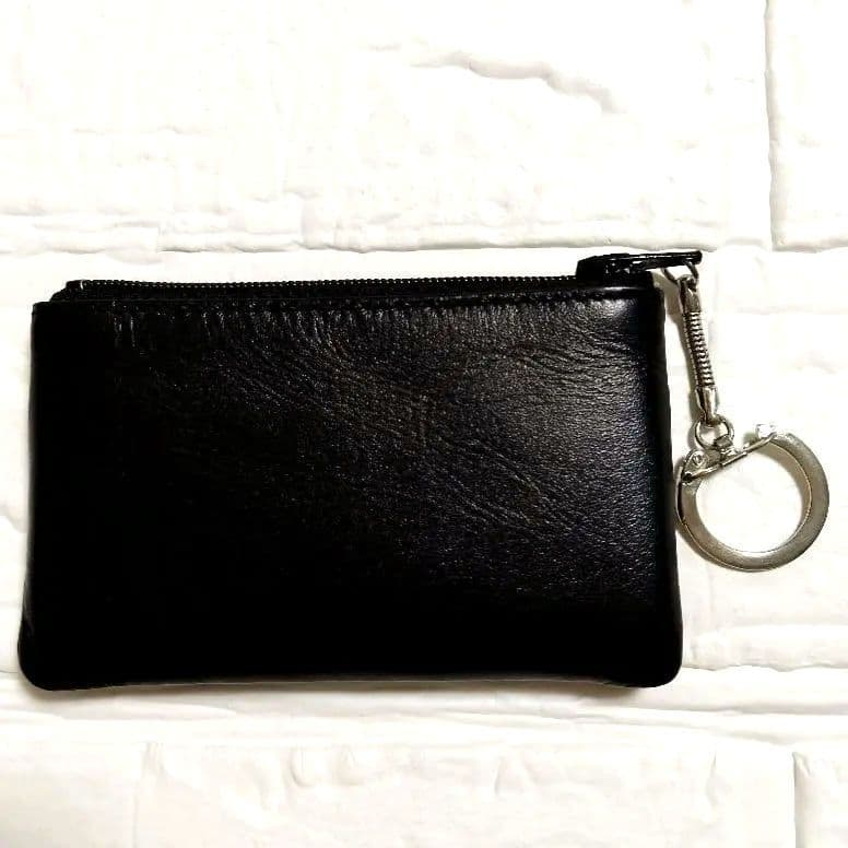 皇居財布 小銭入れ 菊の御紋入り コインケース キーホルダー ブラック