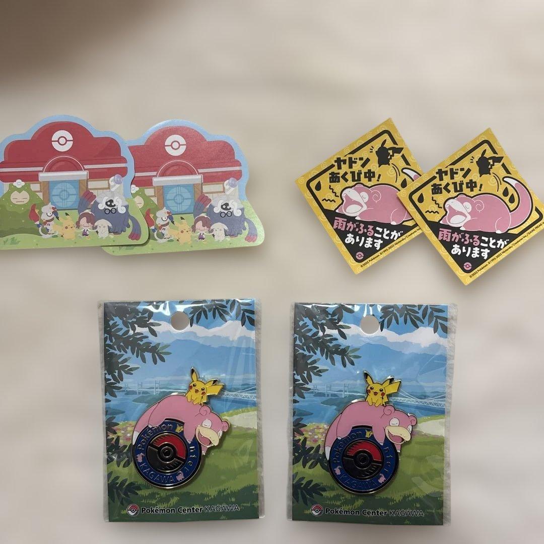 ポケモンセンターカガワ限定 ロゴピンズ2個セット ヤドン ピカチュウ