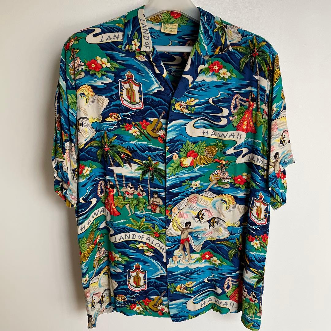 サンサーフ　アロハ　SS30694 サイズM ブルー