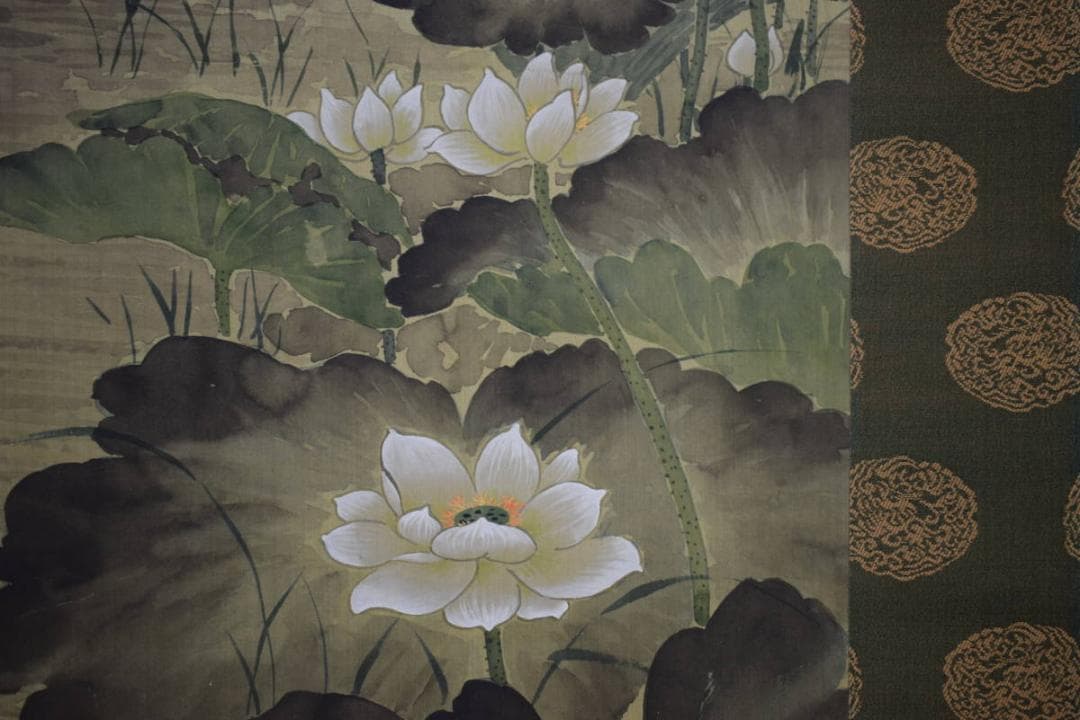 不詳/作者不詳/蓮に美人図/中国/布袋屋掛軸HJ-188 - メルカリ