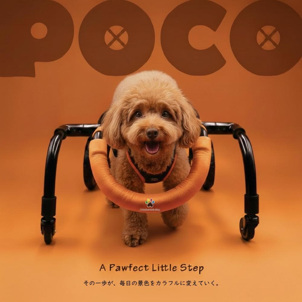 愛犬４輪歩行器【サイズ調整可】×【彩色オレンジ】介護・リハビリetc...