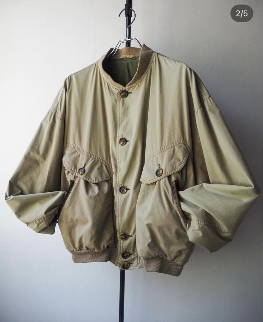 ジャケット・アウター Giorgio Armani Gabardine Bomber jacket 1993AW Giorgio Armani aviator-style padded deer nubuck bomber
