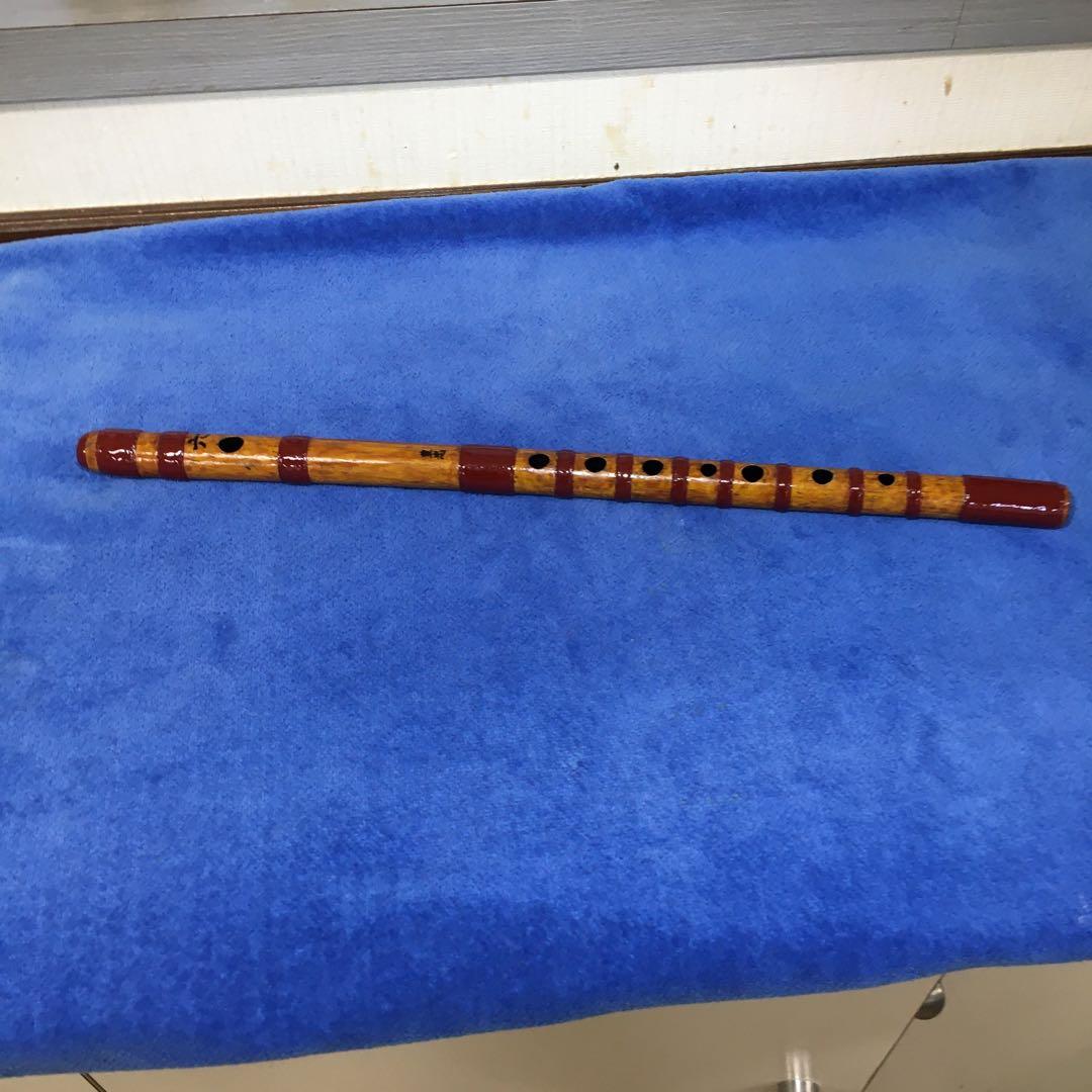 篠笛　六本調子（唄物）小豆色総巻