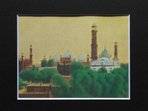 平山郁夫、The Ancient City、超希少画集より、新品額装付 平山郁夫 彩美版/シルクスクリーン『月光の塔 法隆寺 - 国内外の優れた