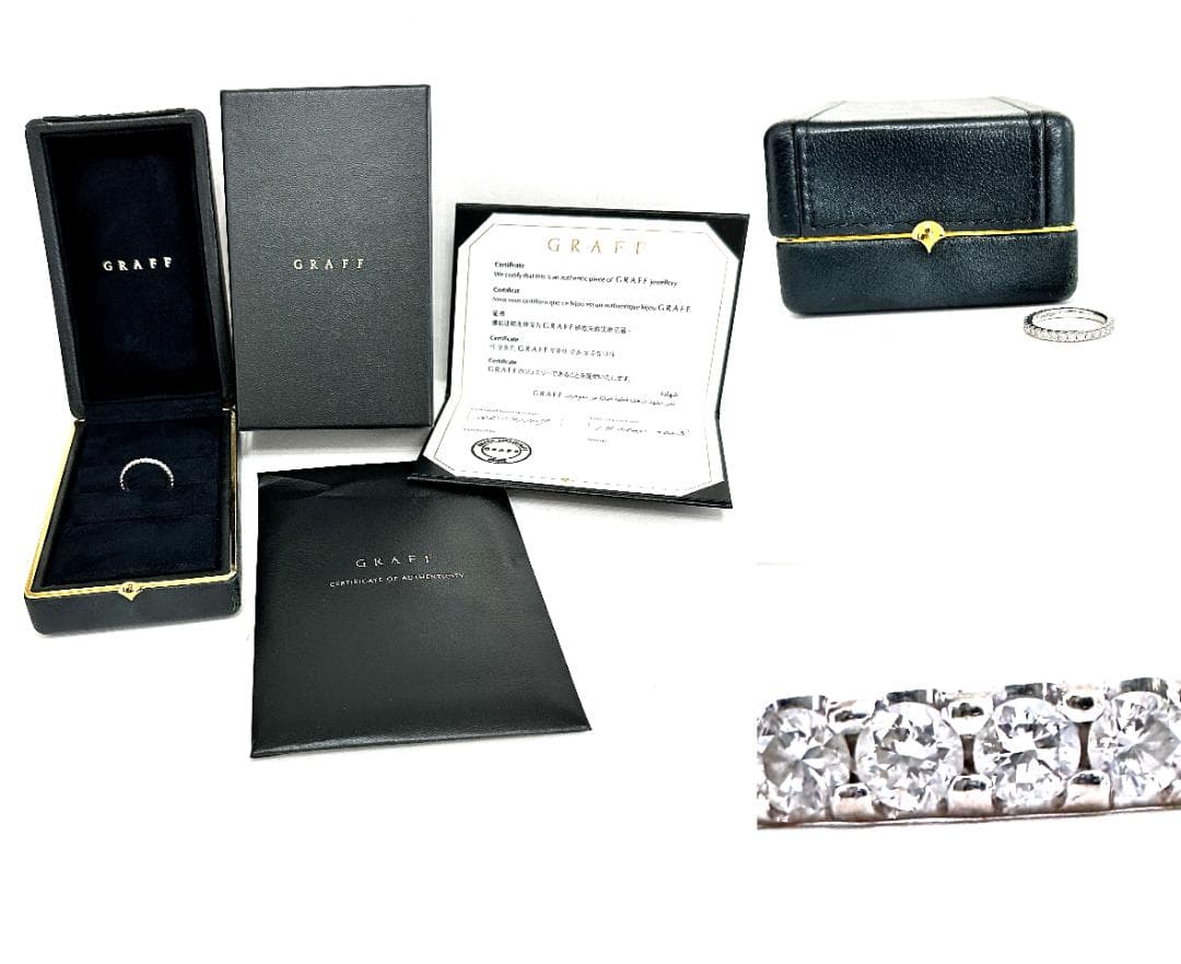 ギャラ 完備 極美品 グラフ ラウンド ダイヤ ウェディング バンド