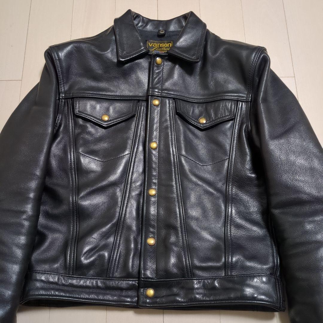 vanson バンソンDJCB黒レザーリーバイス3rd型 - メルカリ
