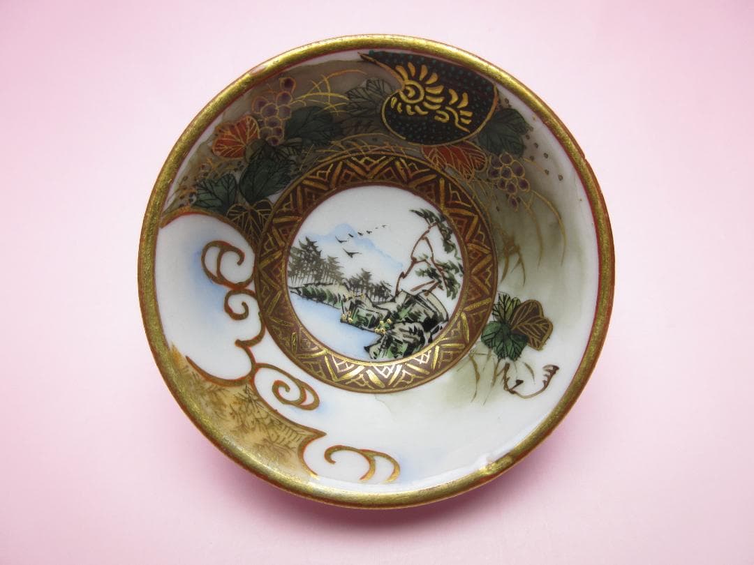 九谷 金彩盃 風景紋 七福神紋 2種5客セット E71224 - メルカリ