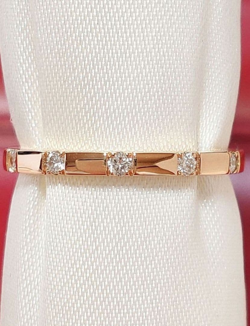 新入荷 未使用品 k18PG 天然ダイヤモンド 0.10ct リング