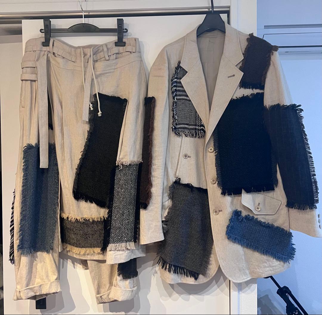 ヨウジヤマモト プールオム 23ss ラウールパッチワークセットアップ