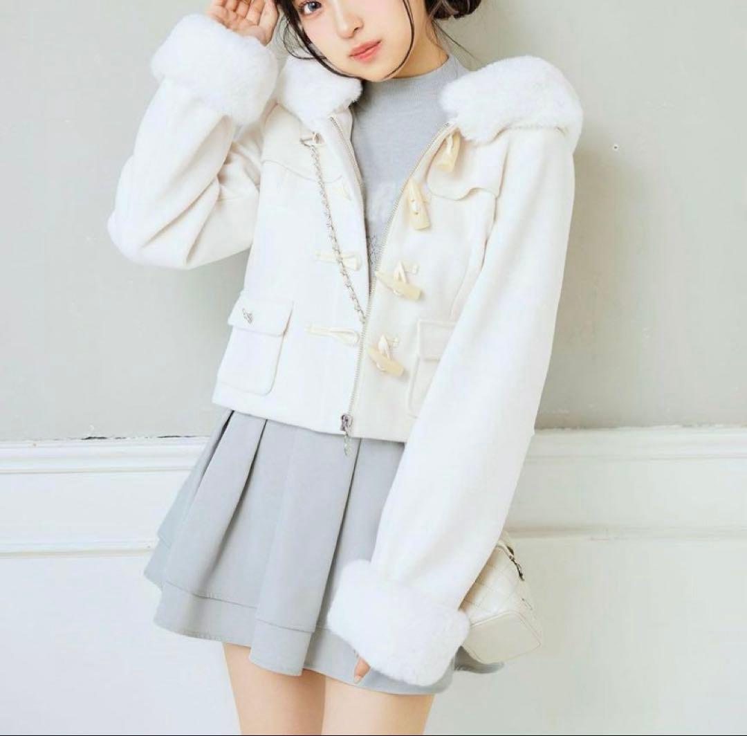 Michell Macaron ショートダッフルコート ミシェルマカロン ファーショートダッフルコート - メルカリ