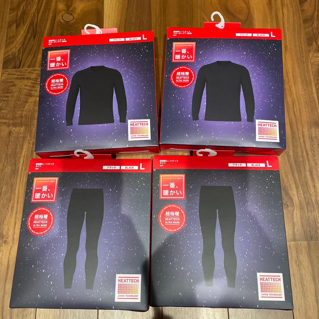 HEATTECH ヒートテック ブラック Lサイズ セット 4点