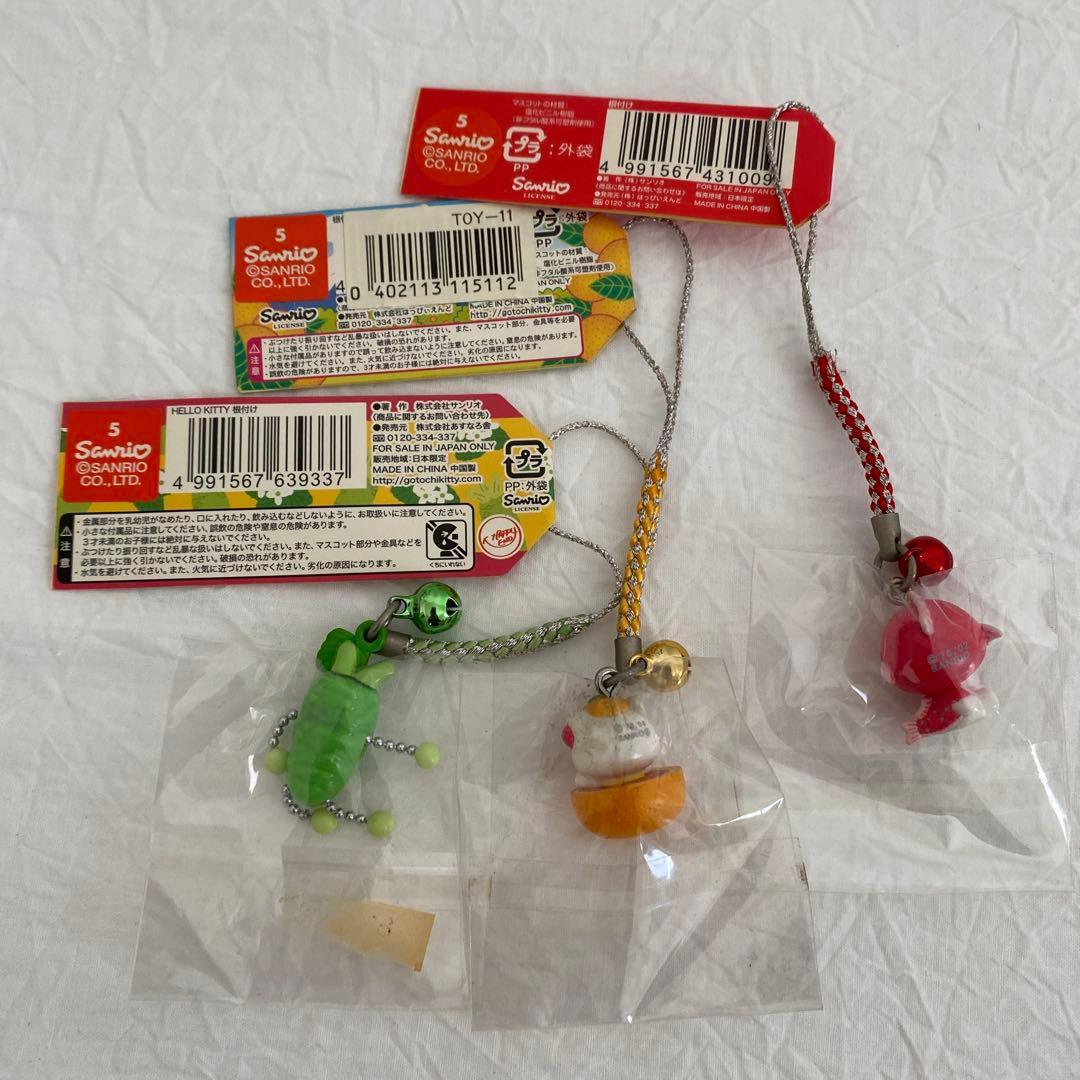 ご当地キティ 根付け 静岡 伊豆 限定 ハローキティ みかん わさび 金目