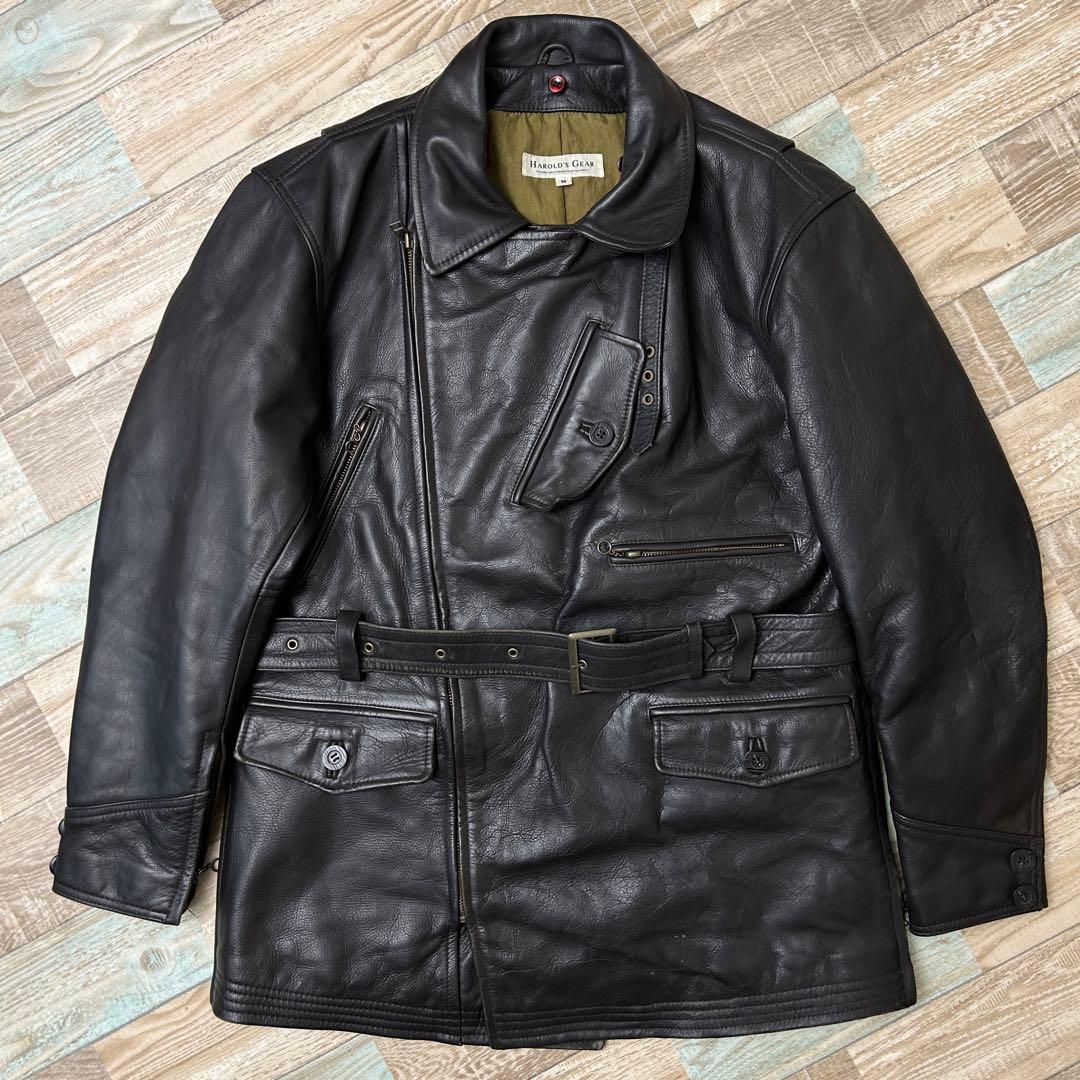 HAROLDS GEAR レザージャケット モーターサイクルコート ブラウン M