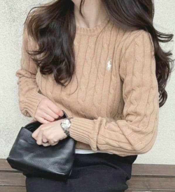 moca様【試着のみ】新作ラルフローレンピマコットン100%ケーブル編みニット