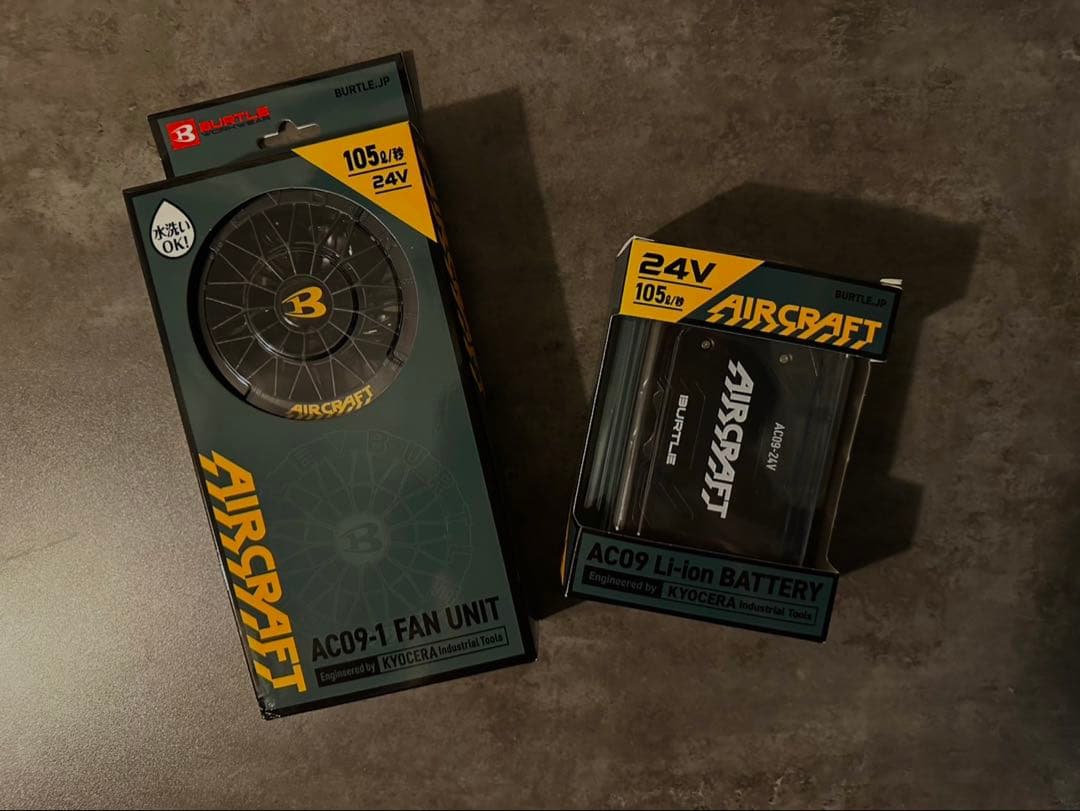 BURTLE 空調服 エアークラフト ファンバッテリーセット24V（1週間限定） 2026年新作] バートル エアークラフト ファン＆バッテリーセット AC10