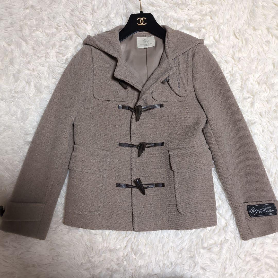 【新品 ウール】ビューティーアンドユース ダッフルコート ショート ベージュ