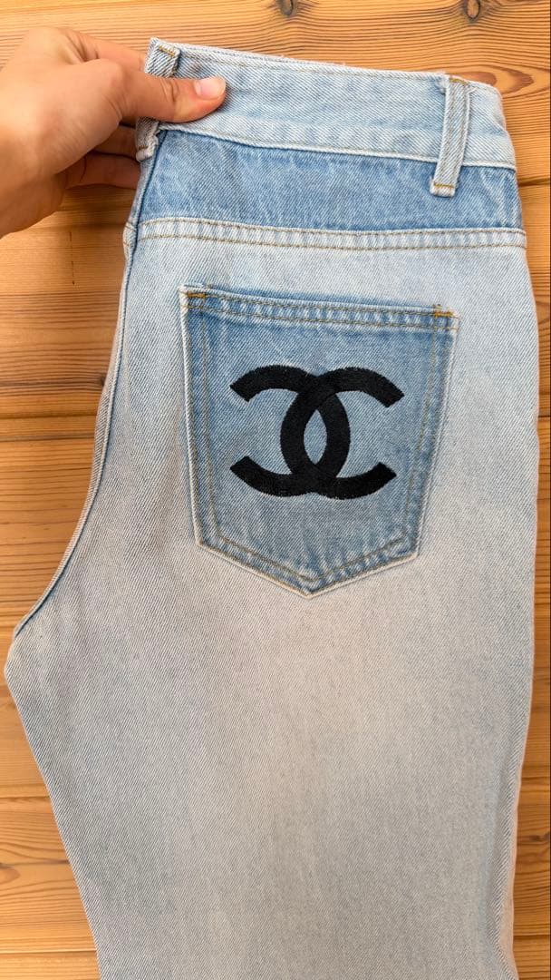 CHANEL ヴィンテージ デニム CCロゴ刺繍 Y2K イタリア製 サイズ34