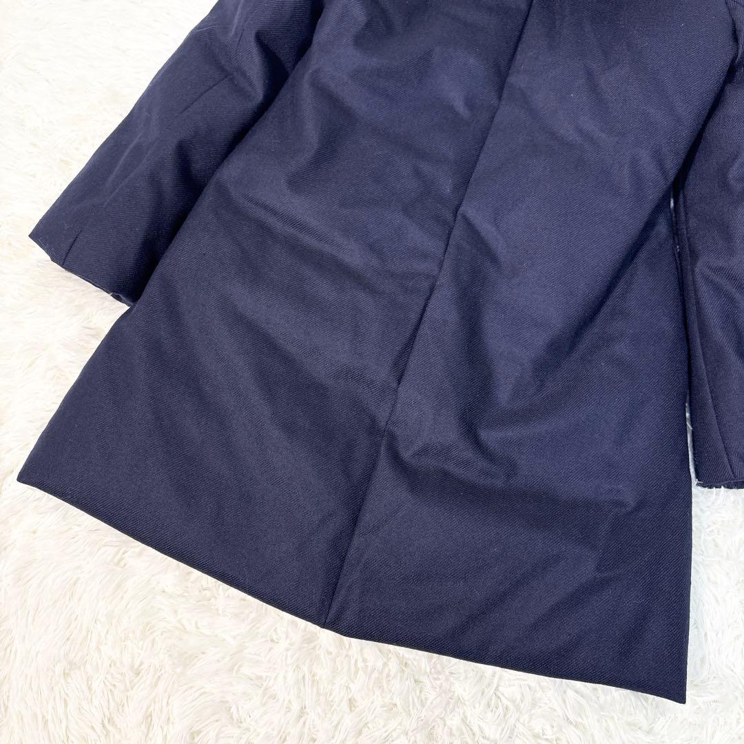 ☆美品☆セオリーリュクス ウールツイルダウンコート Aライン ネイビー