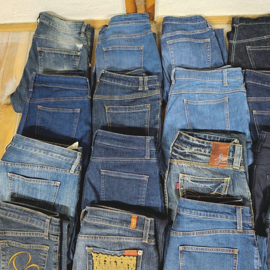 デニムパンツ まとめ売り40本 リメイク素材 ハンドメイド リペア生地