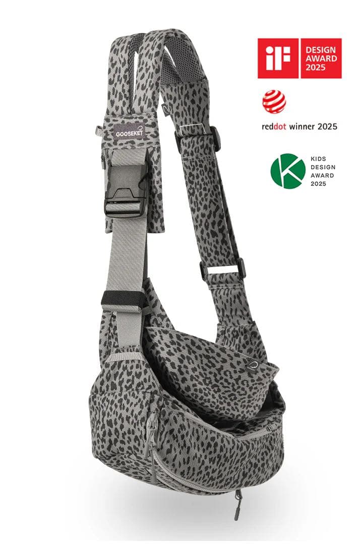 KET 抱っこ紐 グレー・ヒョウ柄 グスケット365抱っこ紐Plus【抱っこ紐+バッグ】グレーレオパード