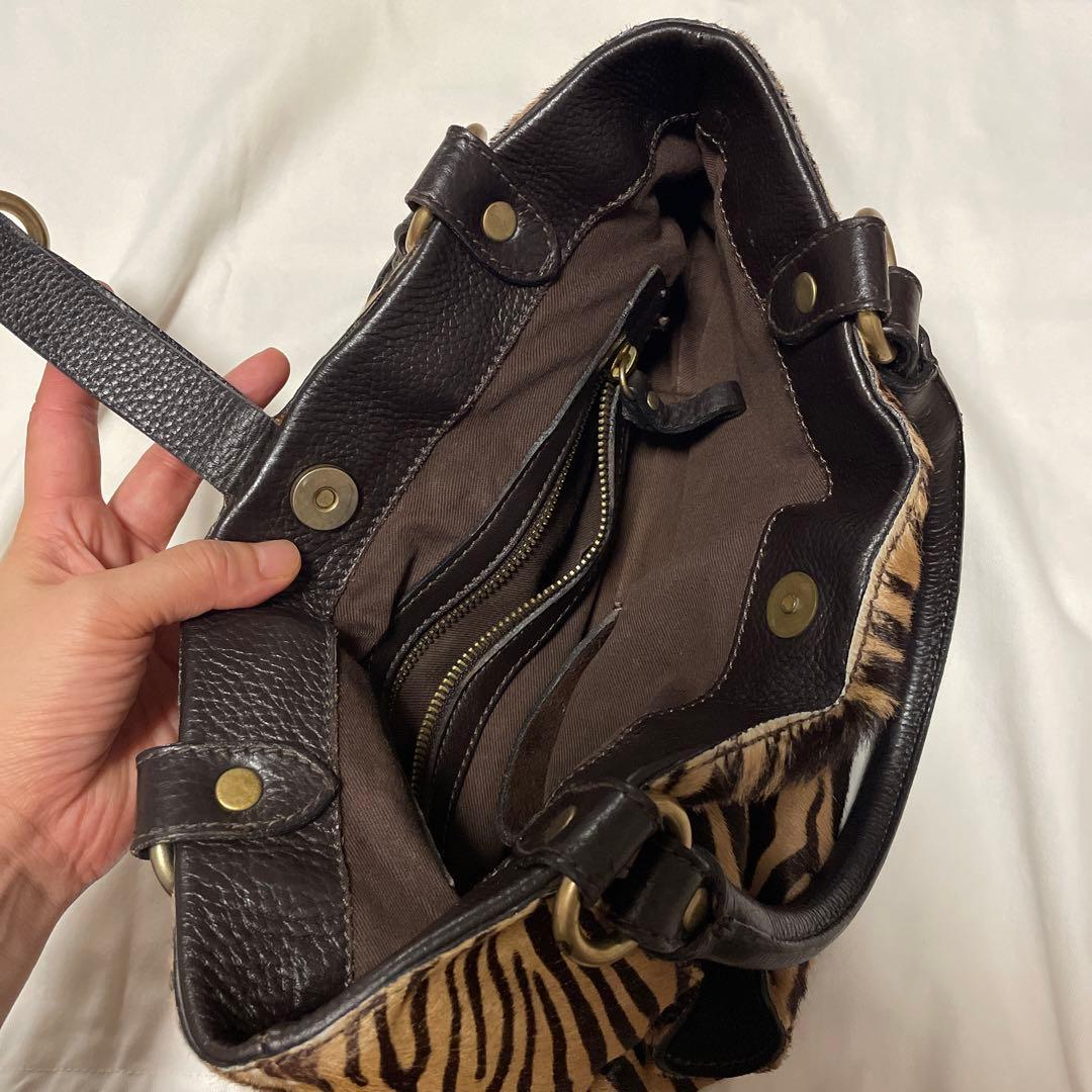 ハラコ ゼブラ柄 バッグ - メルカリ