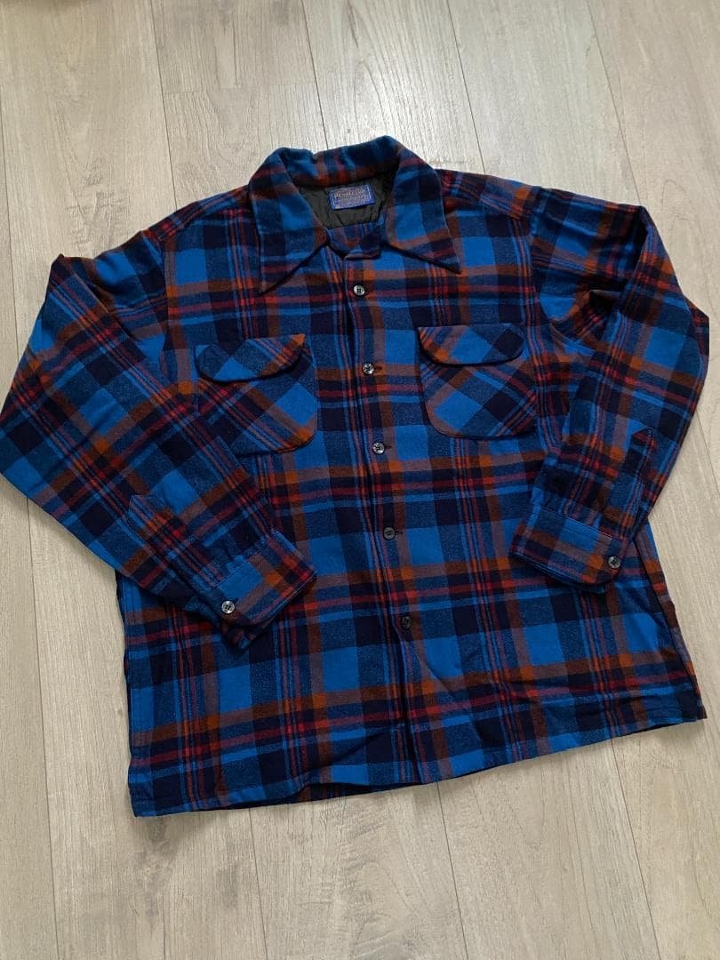 Pendleton ボードシャツ USA製 （基調色ブルー、レッド） L