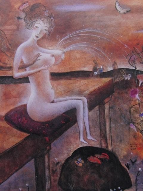 織田広比古、【月とお.ぱい】、希少な大判額装用画集より、美品