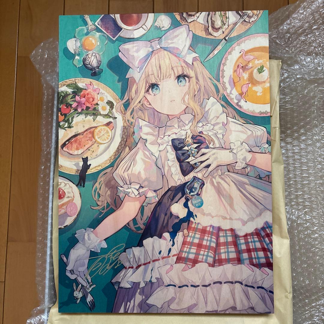 メ*ル様 藤ちょこ「木製パネル特殊加工アート（直筆サイン入り）」CreatorF