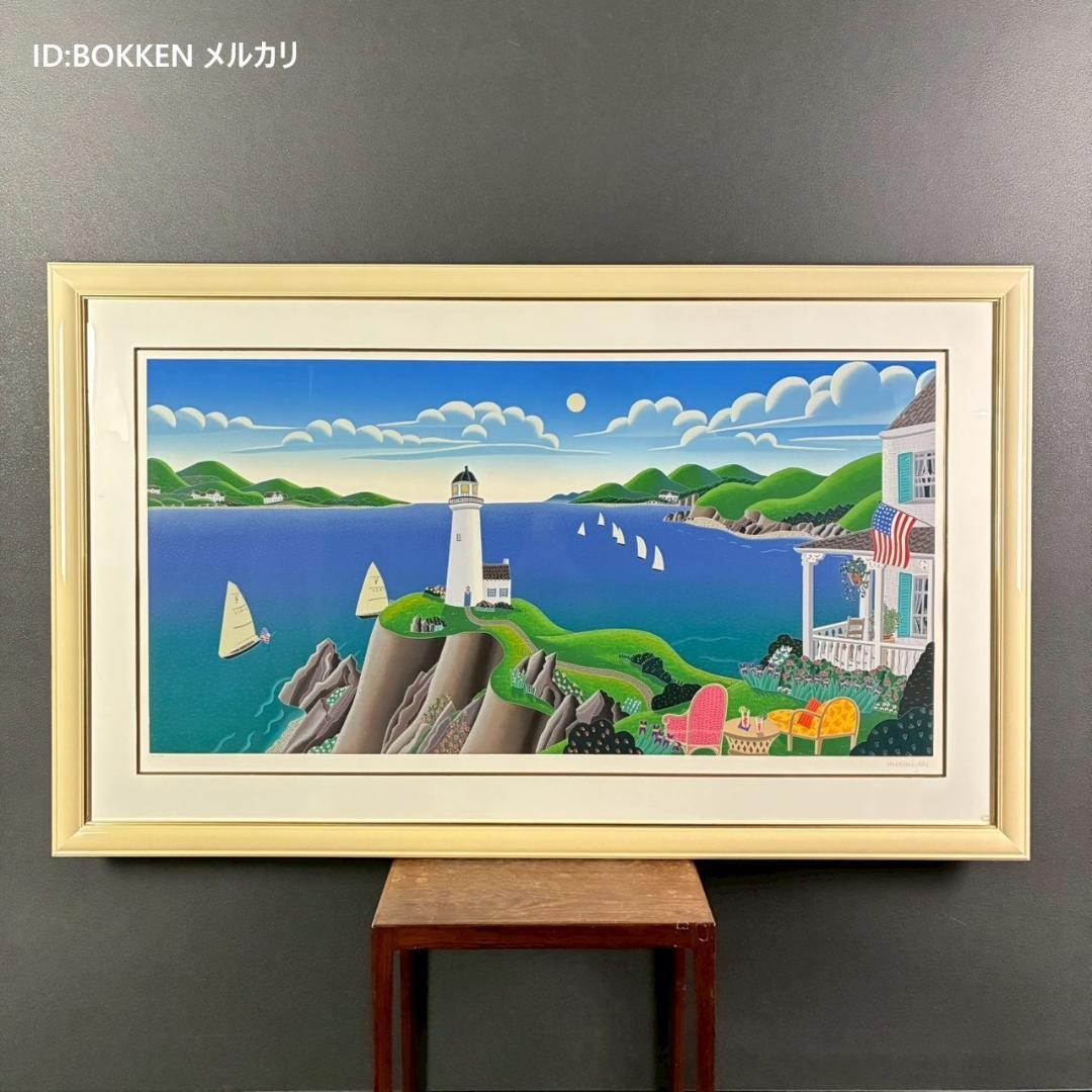 美品 トーマス・マックナイト「ニューポート」シルクスクリーン 大作 直筆サイン入 トーマス・マックナイト 本物 シルクスクリーン 直筆サインあり 限定