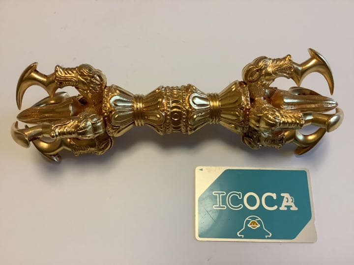 《 新品　1点物 》 24金張り　特大　仏教　五鈷杵　バジュラ　約23cm