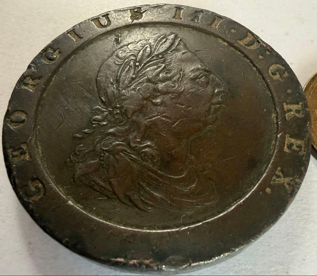 コ*木様 1797年 英国カートホイール 2ペンス 銅貨ジョージ3世