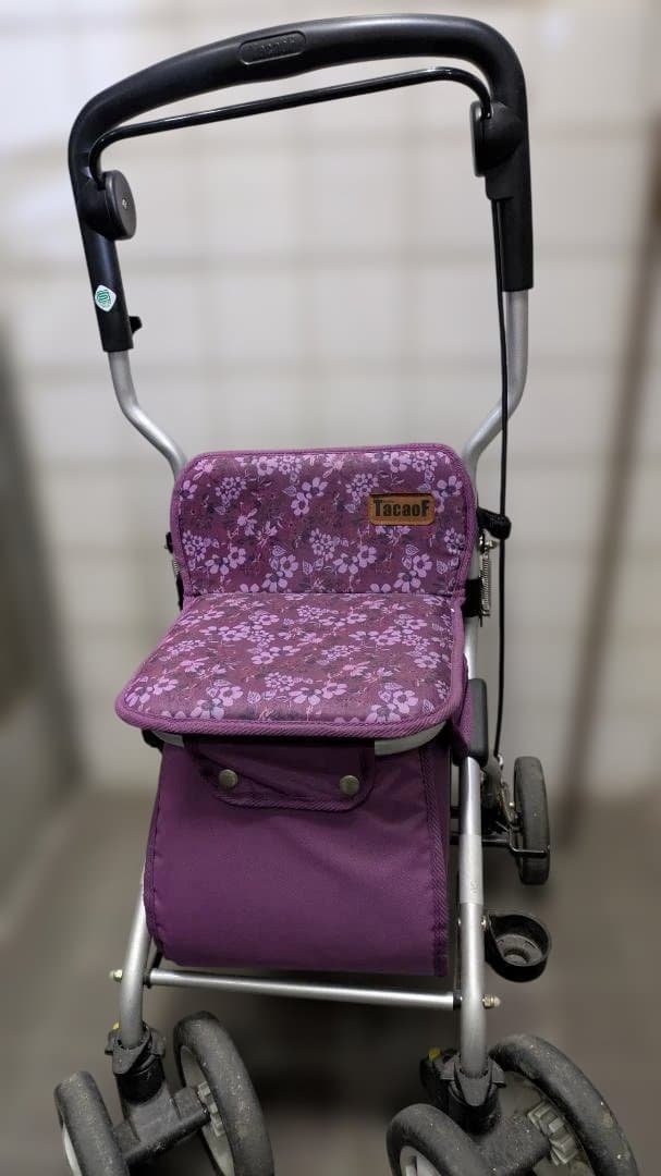 シルバー カート Tacaof 車椅子カバー 花柄 紫