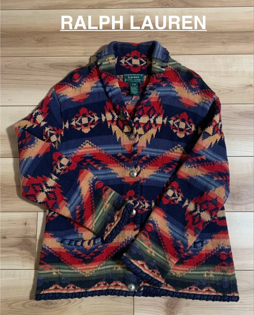 《Ralph Lauren》美品 ラルフローレン ハンドメイドニットMサイズ