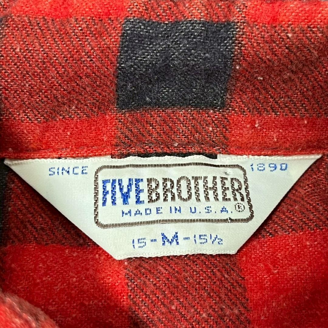 80s FIVE BROTHER ブロックチェック プリネル 赤×黒 PM97 - メルカリ