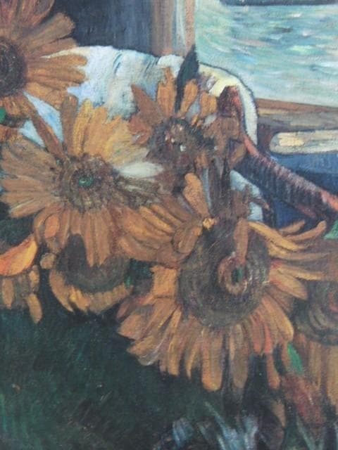 ポール・ゴーギャン、肘かけ椅子の上のひまわりのある静物、希少な画集