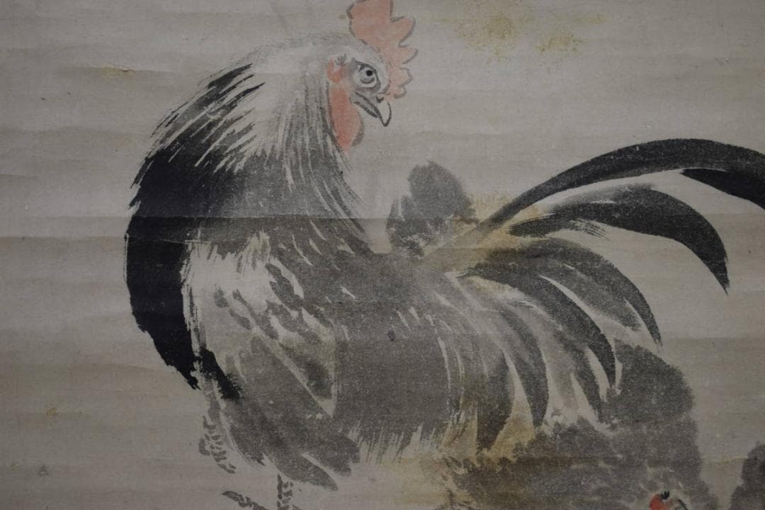 真作/英一蝶/鶏之図/布袋屋掛軸HG-454 真作/英一蝶/鶏之図/布袋屋掛軸HG-454 - メルカリ
