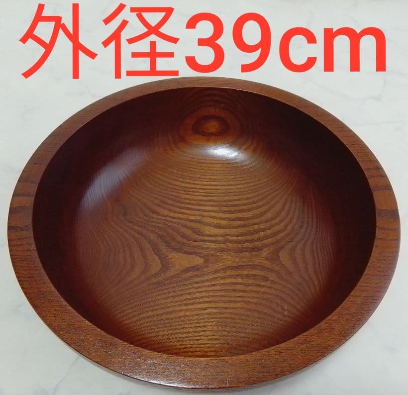 ☆美品☆ こね鉢 天然木 外径39cm×高さ12cm そば うどん 麺打ち 器