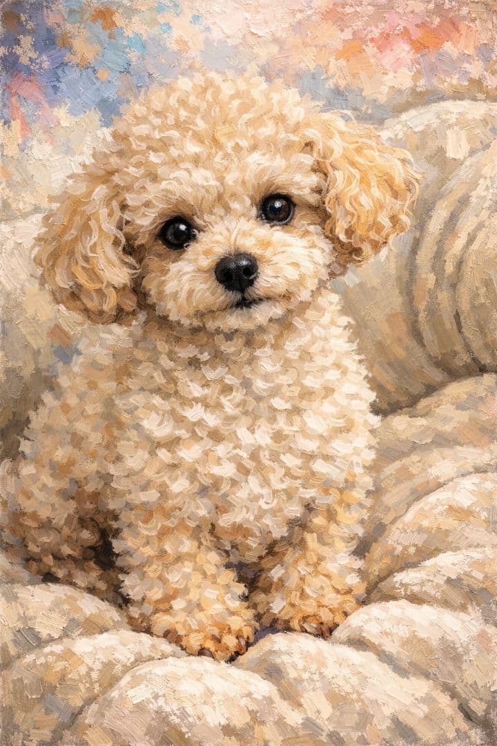 トイプードルの油絵風(2L版サイズ) - メルカリ