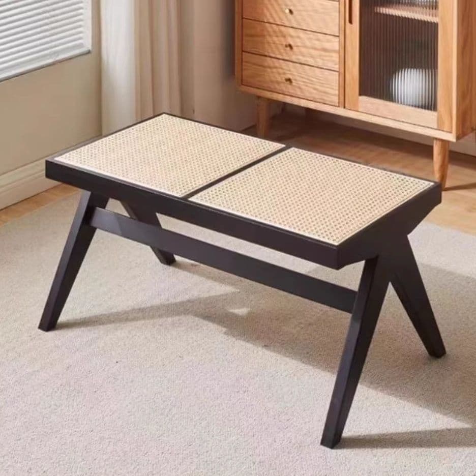 ピエールジャンヌレ　スツール　ベンチ　リプロダクト　ブラック　2人掛け