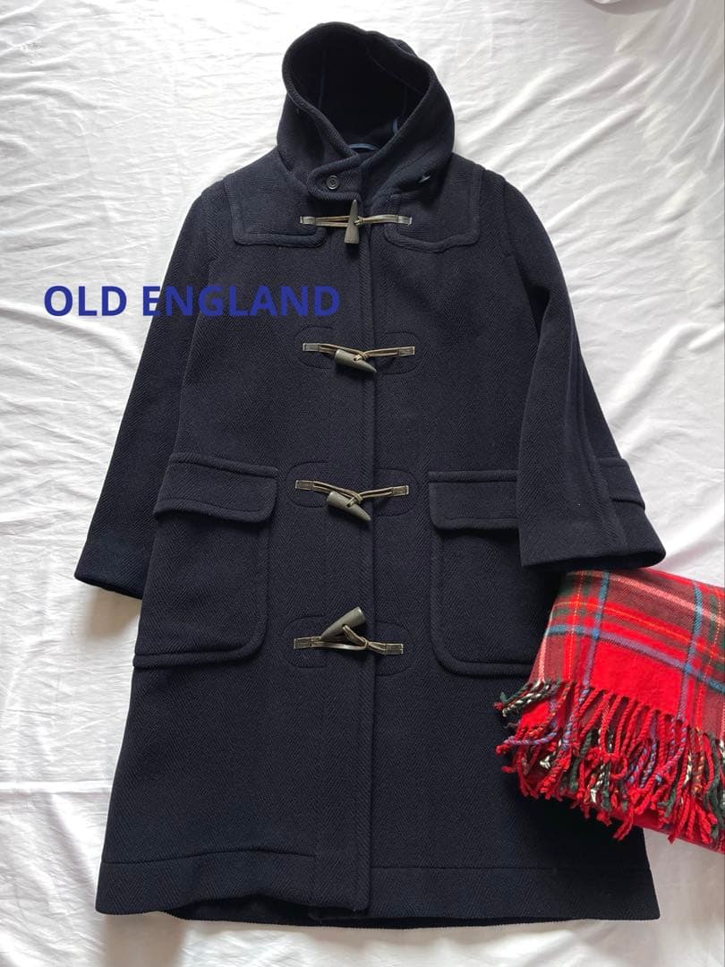 オールドイングランド ヘリンボーン　ロング ダッフルコート　ネイビー　8