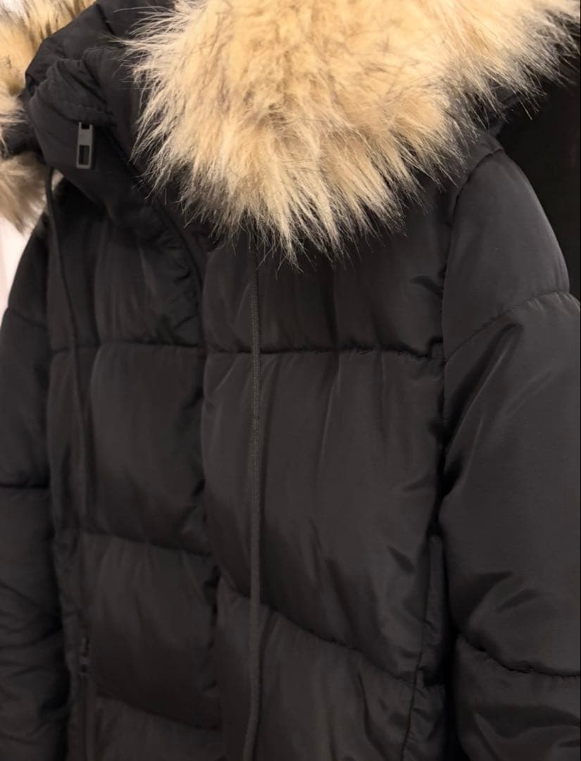 ZARA ロングダウンコート ブラック ファー付 −20℃対応 撥水 防風